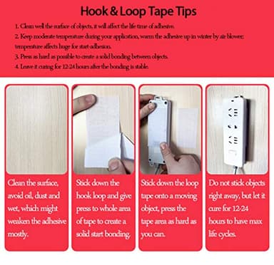 LLPT Hook and Loop Tape 3/4 Inch x 23 Feet Each Roll Heavy Duty Adhesive Industrial Strength Hook Loop Strip Mounting Tape for Indoor and Outdoor Black (HTB030) - Image 8
