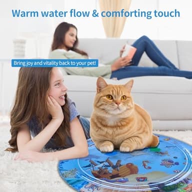 wuboiry Cat Cooling Pad, Portable Water-Filled for Dogs and Cats, Easy to Clean, Suitable for All Types of Pets, Keep Your Pets Cool in The Summer (Ocean Blue) (One Size) - Image 5