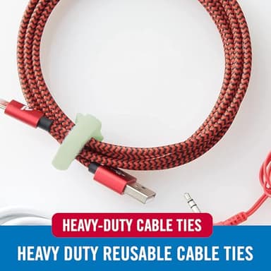 VELCRO Brand ONE-WRAP Cable Ties | 60Pk | 8 x 1/2" Straps, Multicolor | Strong Reusable Wire Management | Cord Bundling for Home Office and Data Centers - Image 4