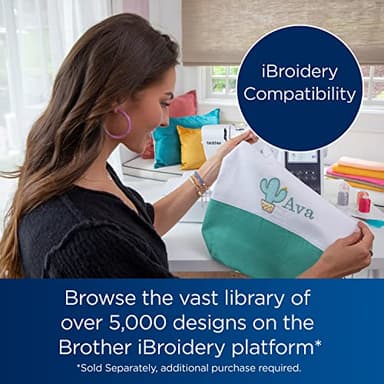 Brother SE700 Sewing and Embroidery Machine, Wireless LAN Connected, 135 Built-in Designs, 103 Built-in Stitches, Computerized, 4" x 4" Hoop Area, 3.7" Touchscreen Display, 8 Included Feet, White - Image 10