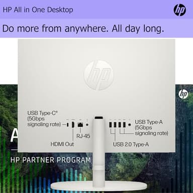 HP All-in-One Desktop| 22" Full HD Display| Intel Dual-core Processor| 16GB RAM| 512GB PCIe SSD| 128GB External Drive & Microsoft Office Trial| KB&Mouse| HDMI&USB-C| WiFi6| Windows 11 Pro - Image 3