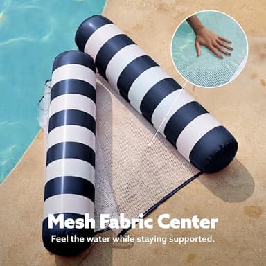 SLOOSH Strip Type Hammock Pool Floats Adults, 4-in-1 Multi-Purpose Inflatable Pool Floaties PVC Water Hammock Lounge (Strip- Navyblue) - Image 5