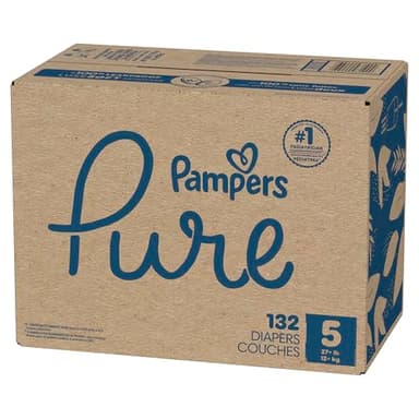Pampers Pure Protection Baby Diapers, Size 5 (27+ lbs), 132 Count, Up to 100% Leakproof, Premium Plant-based Skin Protection, Hypoallergenic Soft Diapers - Image 15