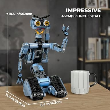 iATOM 1176 Pieces Johnny 5 Robot Building Set with Remote Control - Rechargeable, Gift for Chirstmas, Tech Movie Robotic Figure Model Kit for Adults - Image 2