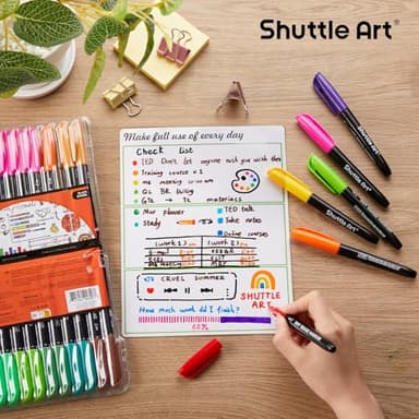 Shuttle Art Dry Erase Markers, 32 Pack 16 Colors Whiteboard Markers,Fine Tip Dry Erase Markers for Kids,Perfect For Writing on Whiteboards,Dry-Erase Boards,Mirrors,Calender,School Office Supplies - Image 7