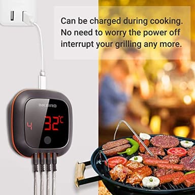 Inkbird Bluetooth Digital Wireless Meat Thermometer with 4 Probes Timer, Alarm,150 ft Barbecue Cooking Kitchen Food Meat Thermometer for Grill BBQ Smoker, Oven, Drum - Image 3