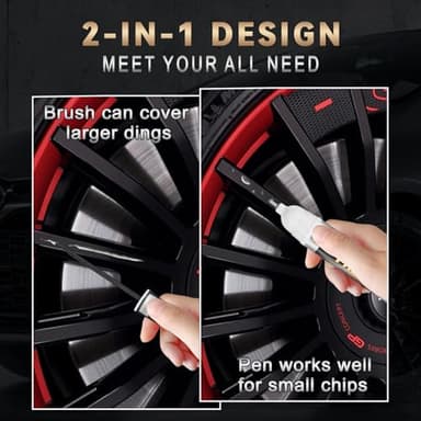 Gloss Black Rim Touch Up Paint, Efficient Car Alloy Wheel Scratch Repair Kit, Quick and Easy Remover Curb Rash, Universal and Color Accurate, Long lasting, Resists Water, Uv Rays - Image 5
