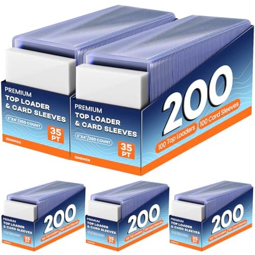 1000 Card Sleeves Top Loaders for Cards, 3" x 4" Hard Plastic Toploaders, Baseball Card Protectors, Trading Card Holder for Football Sports Cards (500 Toploaders + 500 Penny Sleeves) - Image 1