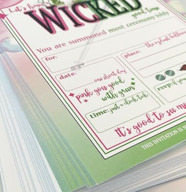 Let's Have a Wicked Good Time - Birthday Invitations - Viewing Party Invites - Set of 15 with envelopes - Image 4