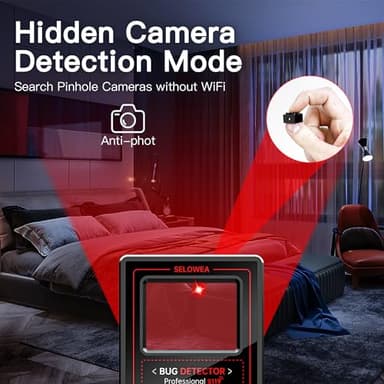 Portable Hidden Camera Detector, Spy Camera Finder, RF Signal Bug Sweeper & GPS Tracker Detector for Home, Office, Hotel & Travel – Anti-Spy Security Scanner - Image 3