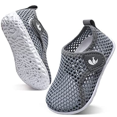 JOINFREE Kid Toddler Non Slip Quick Dry Water Shoes Aqua Socks Sneakers for Beach Pool Boys Girls Mesh Grey 2.5-3 Years Toddler - Image 6