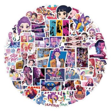 110PCS Demon Movie Hunters Stickers, Anime Stickers Waterproof Vinyl Stickers for Laptop Phone Skateboard - Image 1