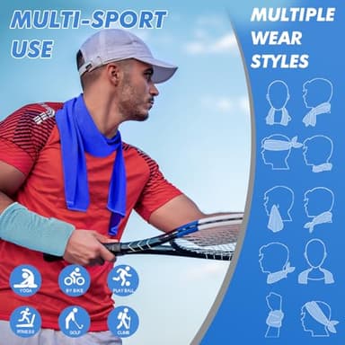 CSITE 6 Pack Cooling Towels (47"x12") for Neck and Face, Ice Towel for Hot Weather, Soft Breathable Chilly Gym Towels, Microfiber Towel for Work Out, Yoga, Running, Camping & More Activities - Image 3