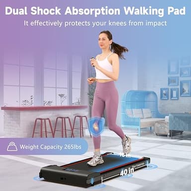 Hartwares Walking Pad Under Desk Treadmill, Portable Mini Treadmill for Home/Office/Small Spaces, 2.5HP Quiet Brushless Walking Jogging Machine with 265 lbs Weight Capacity, Remote & App Control - Image 5