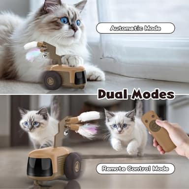 Heuceou Automatic/Remote Control Cat Toy, Smart Obstacle Avoidance Interactive Cat Toys for Indoor Cat, 2-Speed Kitten Toys, Rechargeable Cat Toys for Bored Indoor Adult Cats Turbo Tail 4.0 - Image 3