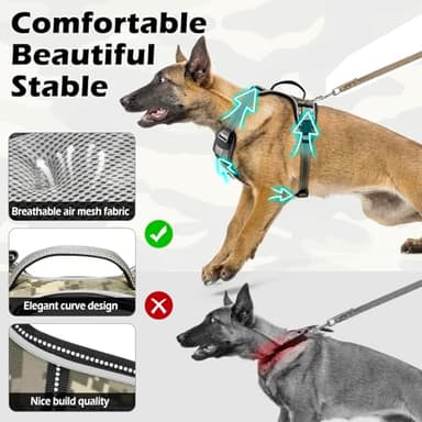 Camo Puppy Harness - Reflective No Pull Dog Harness with 2 Leash Clips and Control Handle - Adjustable Soft Padded Camo Pet Vest with 4 Snap Buckles (S) - Image 2