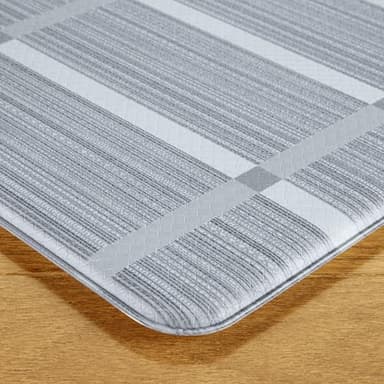 TOWN & COUNTRY BASICS Comfort Plus Windowpane Plaid Anti Fatigue Comfort Mat, Kitchen Runner Mat, Standing Desk Mat, Dorm Room Rug, Non-Slip Backing, Dark Grey, 18"x55" - Image 4