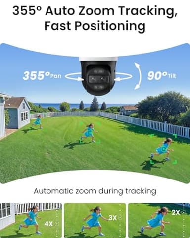 REOLINK PTZ Security Camera System 4K, IP PoE 360 Camera with Dual-Lens, Auto 6X Hybrid Zoomed Tracking, 355 Pan & 90 Tilt, Outdoor Surveillance, AI Detection, TrackMix PoE - Image 3