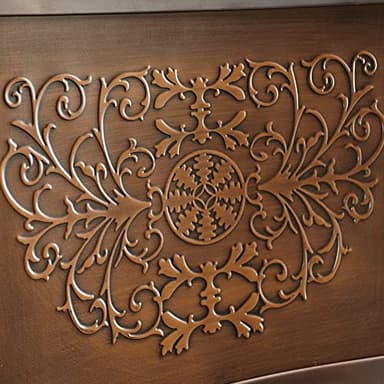 Powell Company Big and Tall Copper Stamped Back Barstool with Arms Bar Stool, Bronze - Image 10