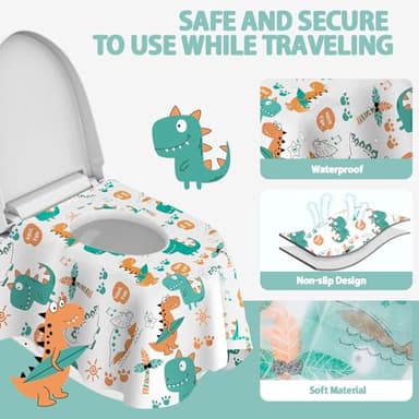 HONGTEYA Toilet Seat Covers, 20 PCS Extra Large Individually Wrapped Waterproof Disposable Toilet Seat Cover for Toddler Potty Training, Public Restrooms, Road - Image 2