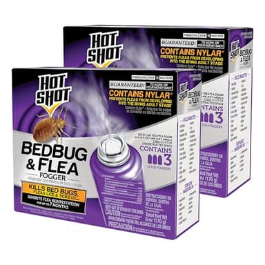 Hot Shot BedBug And Flea Fogger, Inhibits Flea Reinfestation, 2 Ounce Cans, 6 Count - Image 1