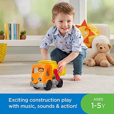 Fisher-Price Little People Toddler Construction Toy Work Together Dump Truck with Music & Sounds for Pretend Play Kids Ages 1+ Years - Image 2