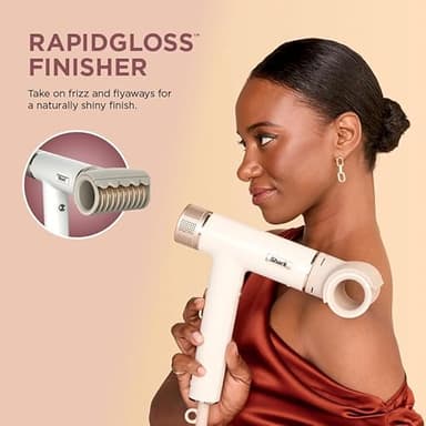 Shark Hair Dryer SpeedStyle RapidGloss Finisher and High-Velocity Dryer, Ionic Hair Blow Dryer with IQ Speed Styling and Drying Suite, No Heat Damage, Best for Curly and Coily Hair, Silk, HD332 - Image 5
