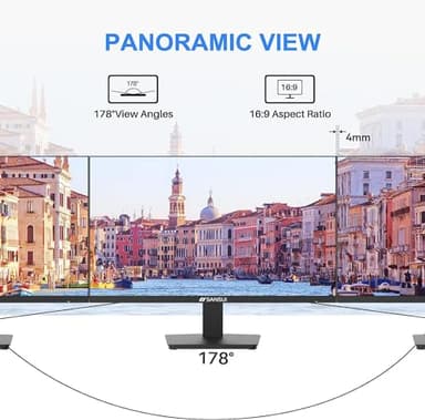SANSUI Monitor 22 inch 1080p FHD 75Hz Computer Monitor with HDMI VGA, Ultra-Slim Bezel Ergonomic Tilt Eye Care LED Display for Home Office (ES-22F1 HDMI Cable Included) - Image 6