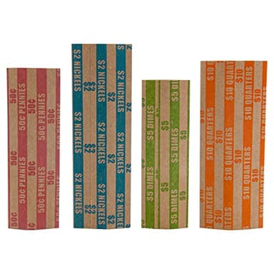 DGBDPACK 125 Assorted Flat Coin Wrappers, 25 Dimes, 25 Nickels, 25 Pennies, 50 Quarters Convenient Pack - Image 5