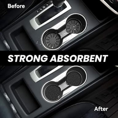 GACCAP Car Coasters for Cup Holders, 2 Pack Absorbent Ceramics Anti Slip Universal 2.56 Inch Car Cup Coaster for Women Men, Car Interior Accessories - Black Leopard Cheetah Print - Image 5