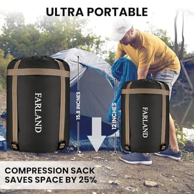 FARLAND Sleeping Bags 30℉ for Adults Teens Kids with Compression Sack Portable and Lightweight for 3-4 Season Camping, Hiking,Waterproof, Backpacking and Outdoors - Image 4