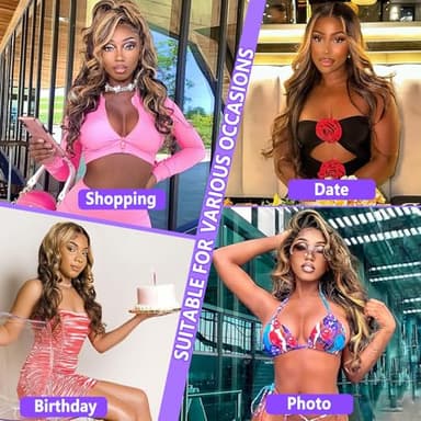 Honey Blonde Ombre Lace Front Wig Human Hair Highlight Body Wave 13X6 Lace Front Wigs Human Hair Pre Plucked HD Frontal 180 Density Glueless 4/27 Highlighted Human Hair Wig 26 Inch - Image 9