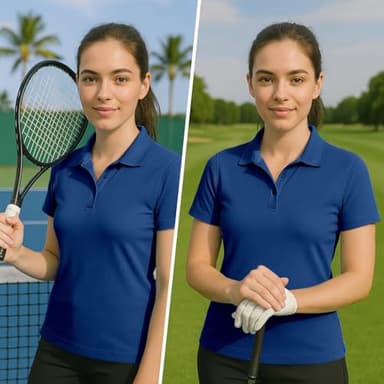 Animal Den Women's Dry-Fit Golf Polo Shirts 3-Button Golf Polo's in 20 Colors XS-3XL Shirt ROYAL-3XL - Image 6