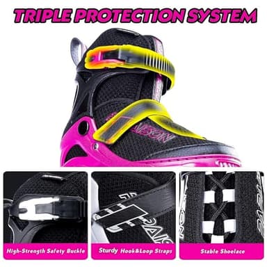 PAPAISON Adjustable Inline Skates for Kids and Adults with Full Light Up Wheels, Outdoor Roller Skates for Girls and Boys, Men and Women - Image 4