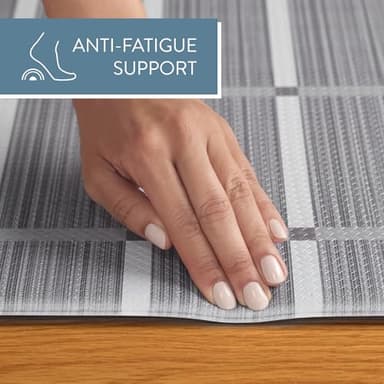 TOWN & COUNTRY BASICS Comfort Plus Windowpane Plaid Anti Fatigue Comfort Mat, Kitchen Runner Mat, Standing Desk Mat, Dorm Room Rug, Non-Slip Backing, Dark Grey, 18"x55" - Image 7