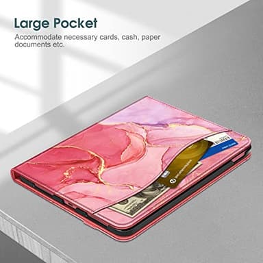 Fintie Case for iPad (A16) 11th Generation 11 Inch (2025), iPad 10th Generation 10.9 Inch (2022), Multi-Angle Viewing Protective Stand Cover with Pencil Holder & Pocket, Marble Pink - Image 5