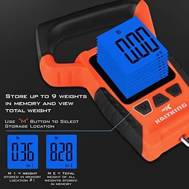 KastKing Fish Scale, WideView Floating Waterproof Digital Scale with No-Puncture Lip Gripper, 2.5” Large LCD Display, 110lb Capacity, Stores up to 9 Weights, Orange - Image 6