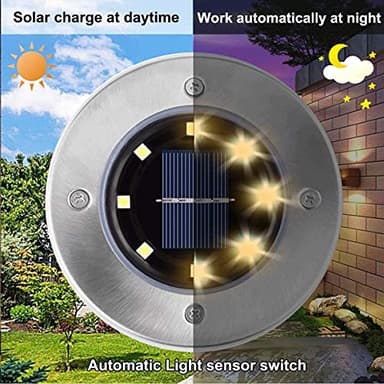 Rayolon Solar Ground Lights, Waterproof Solar Garden Lights, Upgraded Outdoor Garden Waterproof Bright in-Ground Lights, Landscape Lights for Pathway,Yard,Deck,Lawn,Patio,Walkway (12 Pack Warm Light - Image 2