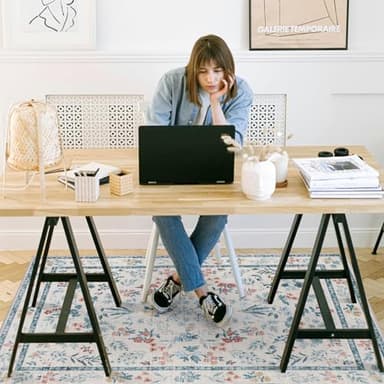 chakme Office Chair Mat for Hardwood Floor, 72"x48" Easy Glide Computer Desk Mat Protector for Rolling Chair Under Desk Rug Nonslip Backing, Machine Wash, (Floral) - Image 2