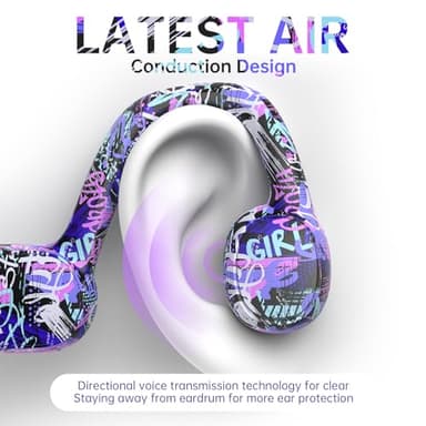 Mehomeli Kids Headphones, Bluetooth 5.2 Air Conduction Open Ear Headphones, 85dB Volume Limiting, Stereo Sound with Mic, IPX5 Waterproof, 20H Playtime, Perfect for School and Outdoor-Deep Blue - Image 2