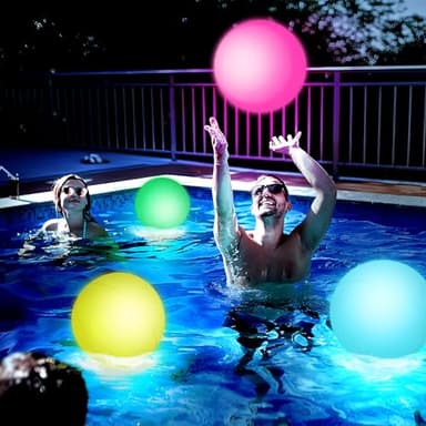 3 otters 3PCS Light Up Beach Balls, 16Inche Glow Pool Balls with Remote Control, Inflatable Pool Toy for Kids Summer Party Favors - Image 5