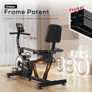 KeppiFitness Recumbent Exercise Bike, Recumbent Bike for Adults with Magnetic Resistance, Exercise Bike for Home 380LB Capacity, Cardio Stationary Bikes for Seniors with Pulse Sensor - Image 5
