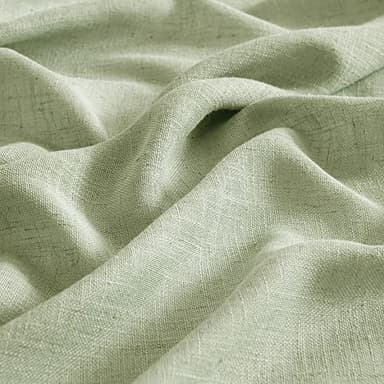 MIULEE Sage Green Linen Curtains 84 Inch Length for Bedroom Living Room, Soft Thick Linen Textured Window Drapes Semi Sheer Light Filtering Back Tab Rod Pocket Burlap Look Spring Decor, 2 Panels - Image 4