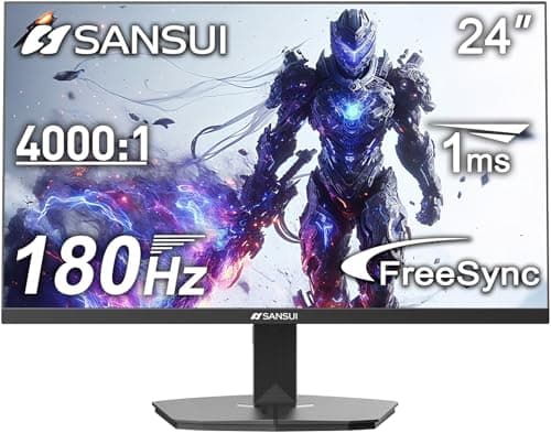 SANSUI 24 Inch Gaming Monitor 180Hz, DP 1.4 & HDMI 2.0 Ports High Refresh Rate Computer Monitor, Racing FPS RTS Modes, 1ms Response Time 110% sRGB (ES-G24F4, HDMI Cable Included) - Image 1