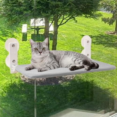 JAMESVAN Cat Window Perch,Foldable Cat Hammock for Window,Cat Window Hammock with 4 Suction Cups - Image 1