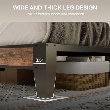 LIKIMIO Full XL Bed Frame, Storage Headboard with Charging Station, Solid and Stable, Noise Free, No Box Spring Needed, Easy Assembly - Image 8