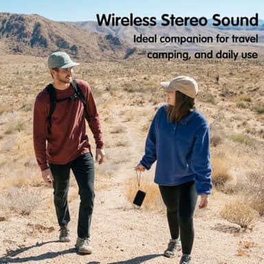 Bluetooth Speaker, MusiBaby Wireless Portable Speaker - Waterproof, Outdoor, Bluetooth 5.0, Dual Pairing, Loud Stereo, Deep Bass, 24H Playtime - Gift Ideas for Home, Party, Travel (BLK) - Image 2