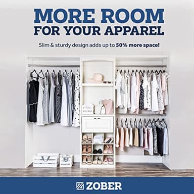 Zober Velvet Hangers 50 Pack - Black for Coats, Pants & Dress Clothes - Non Slip w/ 360 Degree Swivel, Holds up to 10 lbs - Strong Felt Hangers for Clothing - Image 5