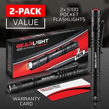 GearLight S100 LED Pocket Pen Light- 2 Small, Compact Flashlights with Clip for Tight Spaces, Police Inspection, Nurses & Medical Use - White Light - 2 Pack, (S100 Pen Light) - Image 7