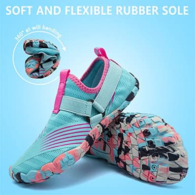 CIOR Kids Boys & Girls Water Shoes Sports Aqua Athletic Sneakers Lightweight Sport Shoes(Toddler/Little Kid/Big Kid) U121WZ559.EL-Light Blue-30 - Image 4